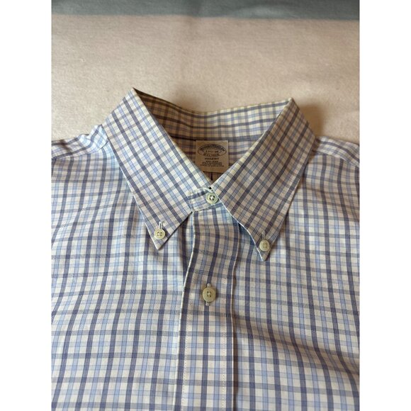 Brooks Brothers Regent Mens Dress Shirt 17.5-36 Non-Iron Supima Cotton Blue/Whit - Picture 2 of 11